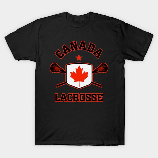 Canada Lacrosse | Sport canada flag T-Shirt by euror-design